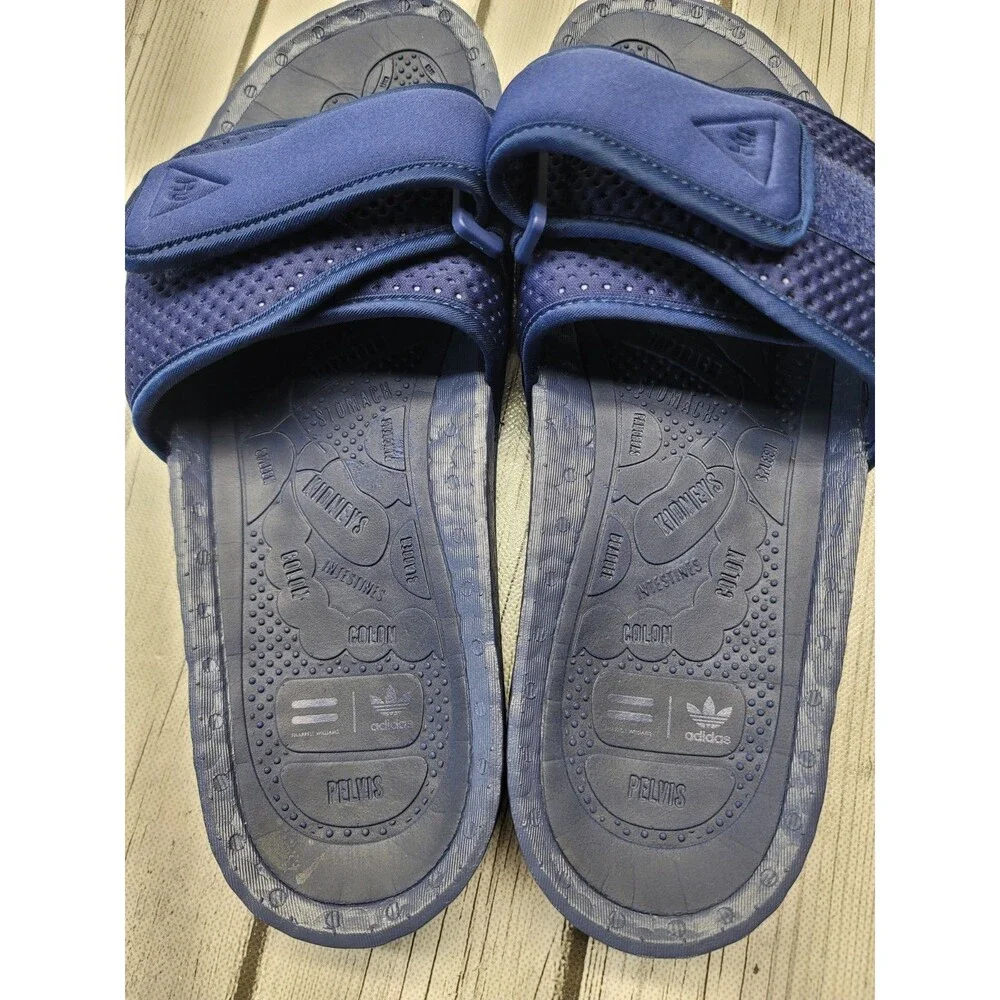 Adidas Pharrell x Boost Slides Chancletas Sandals Men's 10 Night Sky Blue FY6142